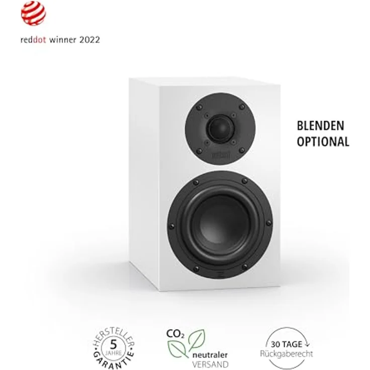 Nubert nuBoxx B-30, Weiße Kompaktlautsprecher, 2 Wege Technik, 2 Stück Passivboxen für Heimkino & Musik, Regal- und Wandmontage – Bild 2