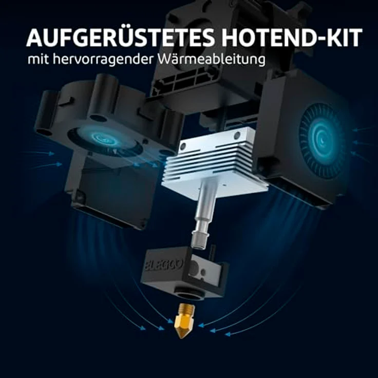 ELEGOO Neptune 3 Plus FDM 3D-Drucker, mit Automatischer Bettnivellierung, Dual-Gear-Direktextruder, Doppelspindelantrieb, Abnehmbarem Kapazitivem Bildschirm, 320x320x400mm Druckformat – Bild 5