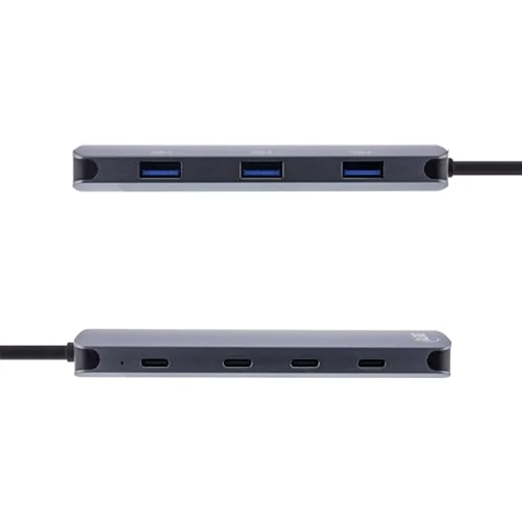 InLine 7-Port USB-C Hub, PD 3.0 100W, 4X USB-C, 3X USB-A, USB 3.2 Gen.2, 10 Gb/s Datenübertragung, OTG-Funktion, Multiport Splitter/Verteiler, für Laptop, PC, MacBook und mehr, 35392C – Bild 3