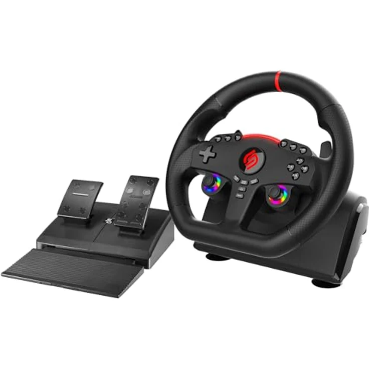 SUBSONIC Superdrive 270 GT Lenkrad, Dual-Stick-LED-Rennlenkrad mit 270° Drehung, Pedalen und Schaltwippen für Switch 2 / Switch, PS4, PC und Xbox – Schwarz – Bild 1