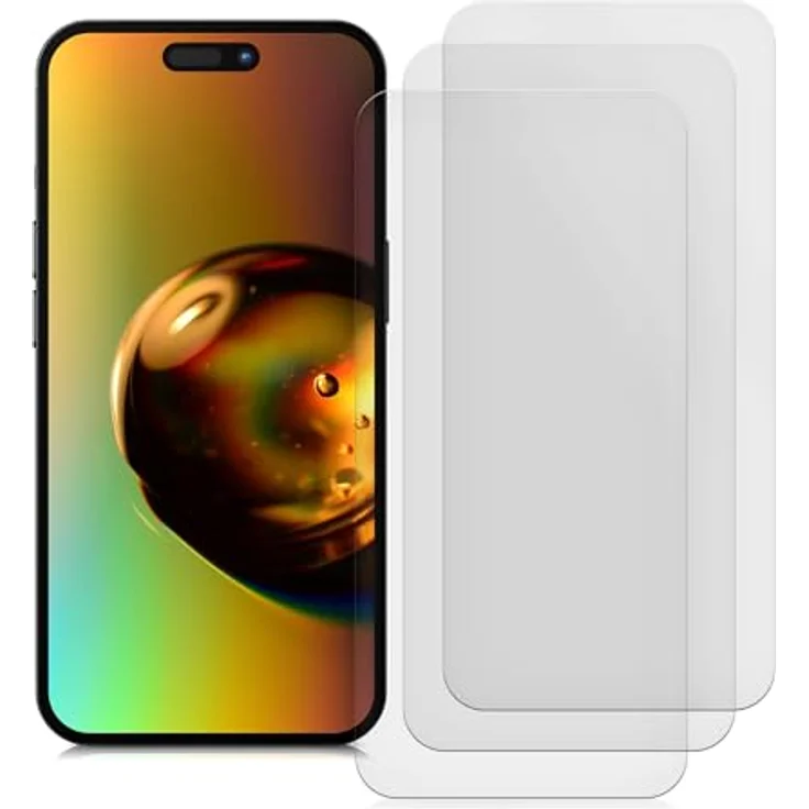kwmobile 3X Folie matt kompatibel mit Apple iPhone 16 - Displayschutzfolie Schutzfolie - Displayschutz Displayfolie entspiegelt – Bild 4