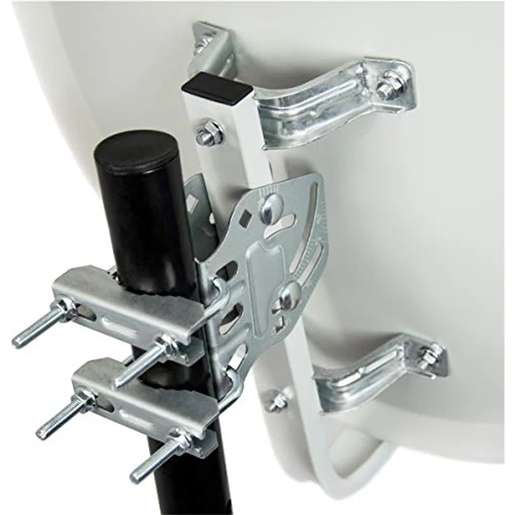 PremiumX PXS45, Satellitenantenne 45 cm Hellgrau mit Twin LNB, pulverbeschichtet, inkl. Wandhalterung und 4 F-Steckern – Bild 3