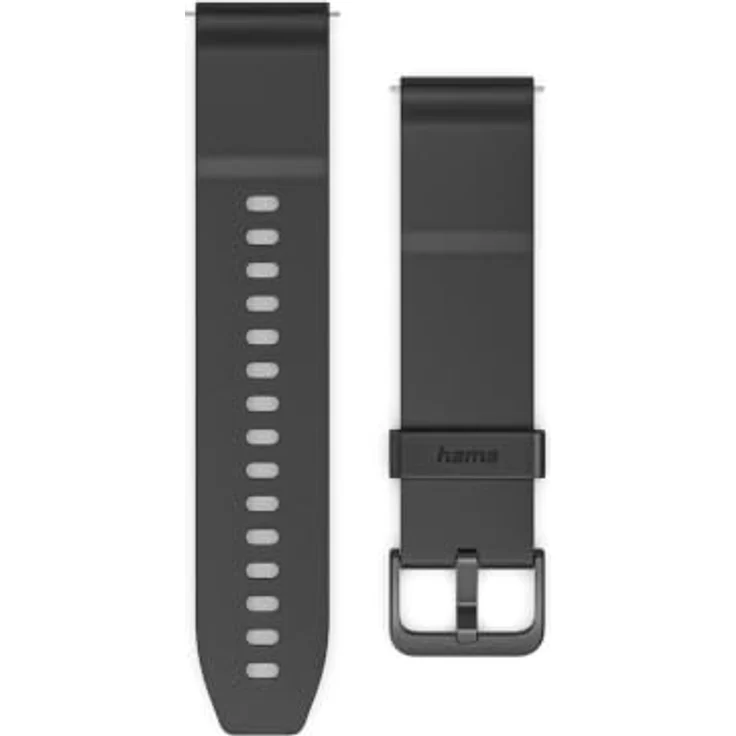 Hama 178657 Armband 20 mm für Smartwatches, Silikon, schwarz, für jede Marke – Bild 1