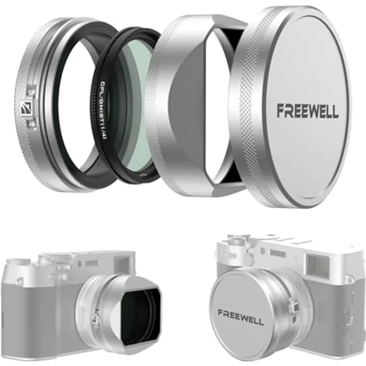 Freewell FujiX100 Filter Set, ND- und Grauverlauffilter sowie Polarisationsfilter, Objektivfilter, Silber