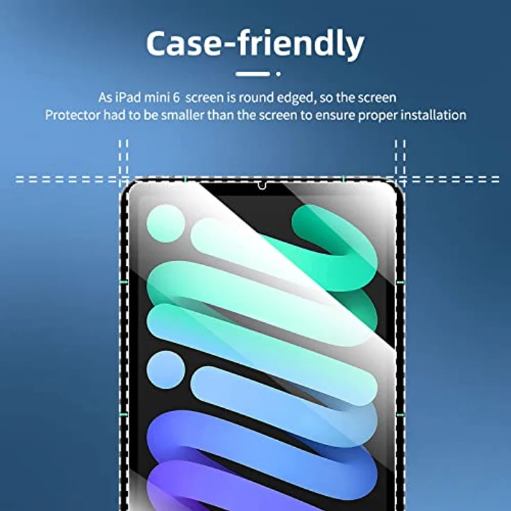 NEW'C Schutzfolie für iPad mini 7 (A17 Pro, 2024) / mini 6 (2021), 2 Stück, 9H Panzer Glas, 0.33mm, HD transparent, anti-fingerabdrücklich – Bild 4