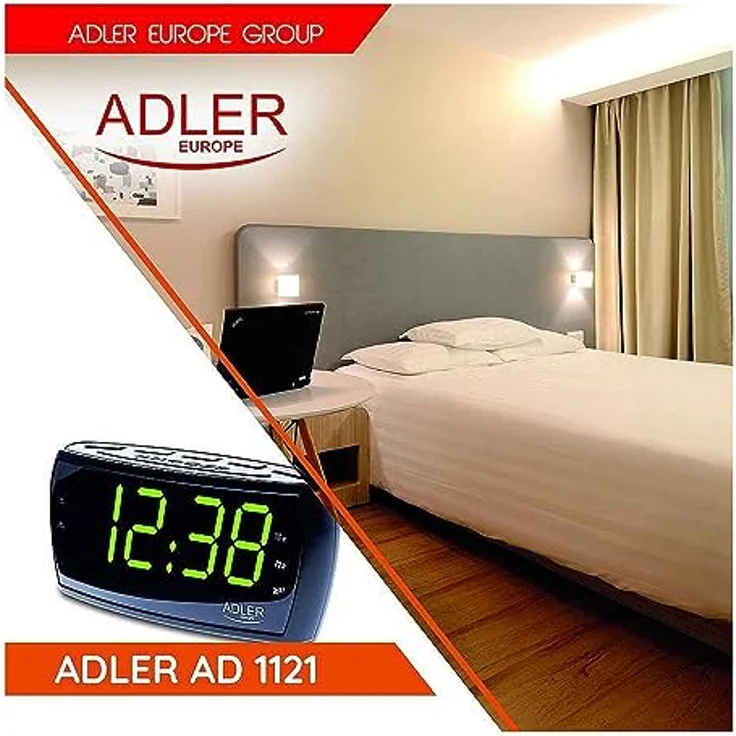 Radiowecker Uhrenradio Uhr Wecker AM-FM Radio Helligkeitsregler mit extra großem Display – Bild 11