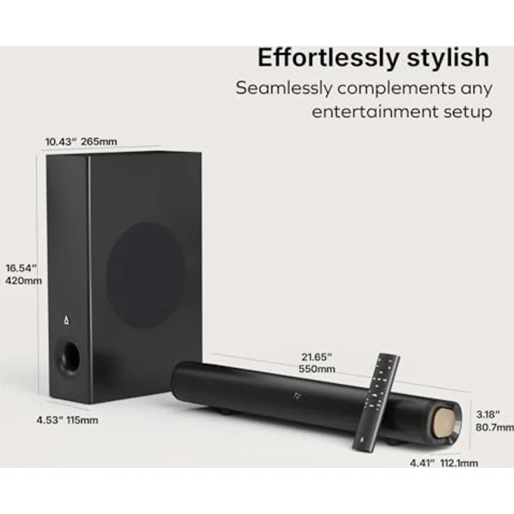 CREATIVE Stage Pro, 2.1-Soundbar mit Dolby Audio, 160 W Leistung, HDMI ARC, Bluetooth 5.3, USB-Audio für TV, PC und Mobilgeräte – Bild 5