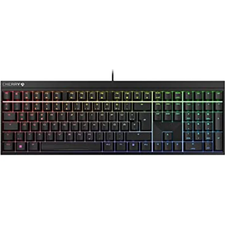 CHERRY MX 2.0S, kabelgebundene Gaming-Tastatur mit RGB-Beleuchtung, Deutsches Layout (QWERTZ), MX RED Switches, schwarz