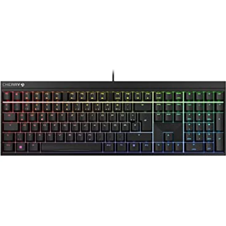 CHERRY MX 2.0S, kabelgebundene Gaming-Tastatur mit RGB-Beleuchtung, Deutsches Layout (QWERTZ), MX RED Switches, schwarz – Bild 1