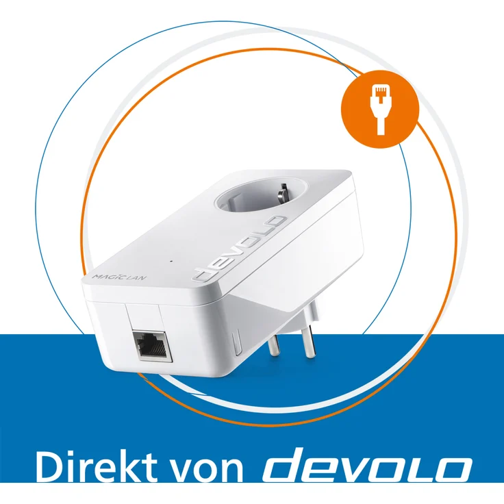 Devolo Magic 1 LAN Powerline Adapter, 1x Gigabit LAN Port, 1x Erweiterungsadapter, bis zu 1200 Mbit/s, weiß – Bild 1