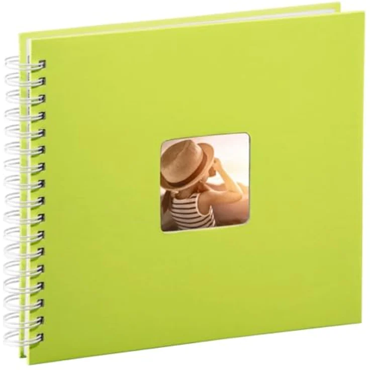 Hama Fotoalbum, 28 x 24 cm, 50 weiße Seiten, 25 Blatt, mit Ausschnitt für Bildeinschub, Fotobuch kiwi – Bild 2