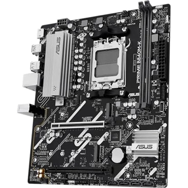 ASUS PRIME B840M-K, Mainboard für AMD Ryzen 7000/8000/9000 Serie, Sockel AM5, DDR5, 128 GB, Schwarz – Bild 4