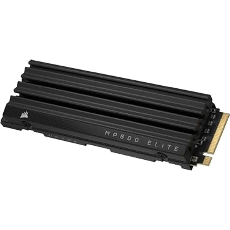 Corsair MP600 ELITE 4TB M.2 PCIe Gen4 x4 NVMe SSD - Bis zu 7.000MB/Sek. Sequentielles Lesen, Integrierter Kühlkörper, High-Density 3D TLC NAND, Schwarz