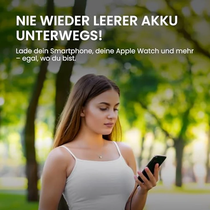 UMBRAELLA Powerbank USB-C [20.000mAh] Weiß - Fast Charging 22.5 W, PD20 W, Integrierte Type-C und Micro USB Kabel, Digital Display & Taschenlampe – Bild 3