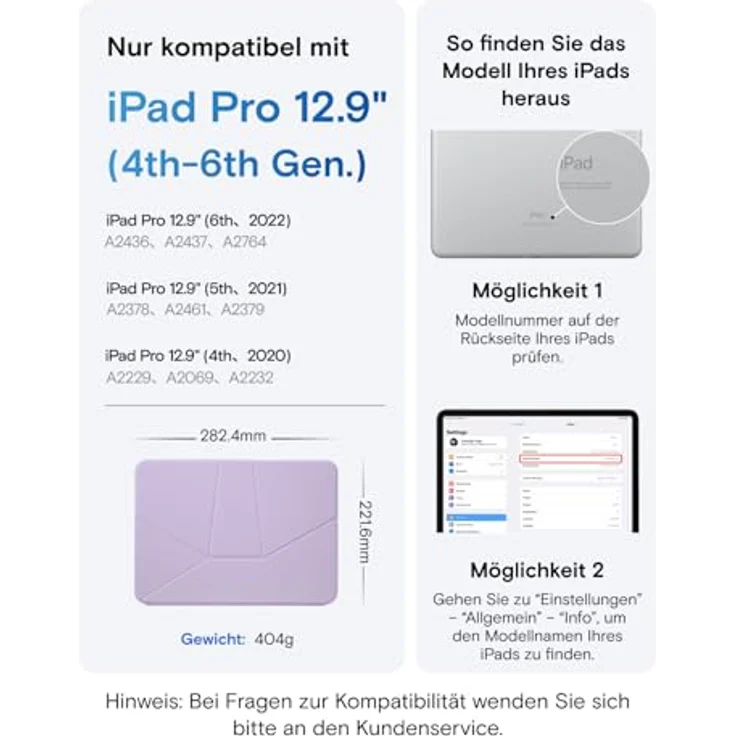 MOFT Dynamic Folio Hülle für 12,9" iPad Pro (4.5.6. Gen 2020/2021/2022), Schlanke magnetische Tablet Hülle mit 20+ Betrachtungswinkeln, Auto Wake/Sleep-Funktion - Peony – Bild 2