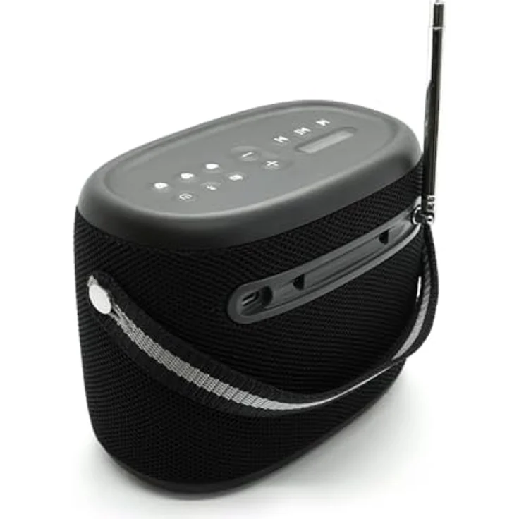 Pure Woodland Outdoor Lautsprecher mit Bluetooth & DAB+/FM Radio (wasserdicht IP67, robust, tragbar, 14h Akku - perfekt für Garten & Camping) Schwarz – Bild 3