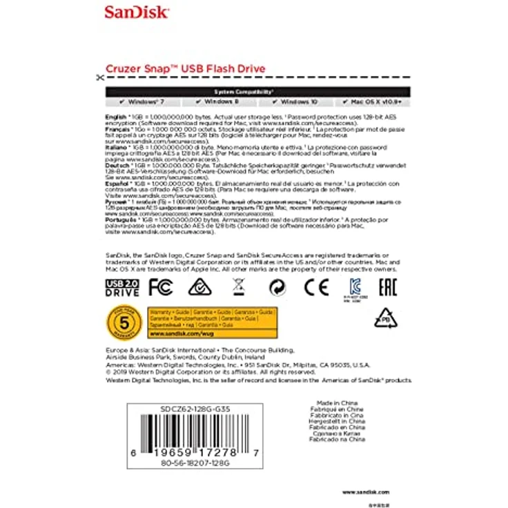 SanDisk Cruzer Snap 128GB USB Flash-Laufwerk – Bild 3