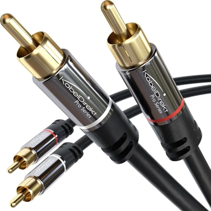 KabelDirekt - Cinch Audio Kabel - 7,5m - (Koaxialkabel geeignet für Verstärker, Stereoanlangen, HiFi Anlagen & andere Geräte mit Cinch Anschluss, 2 Cinch zu 2 Cinch) – Bild 2