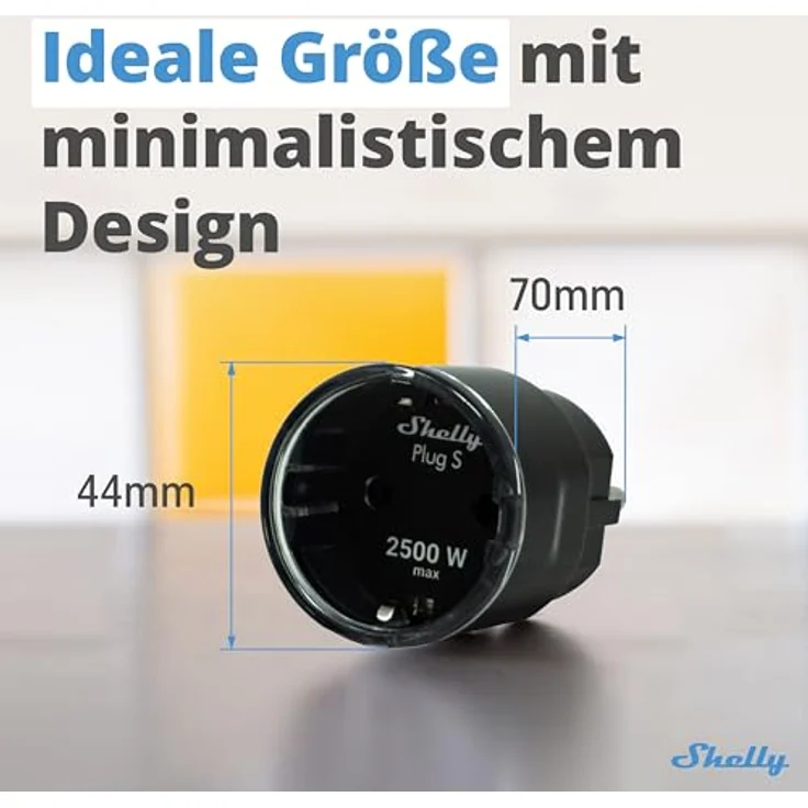 Shelly Plus Plug S - Intelligente Steckdose Funktioniert mit Alexa & Google Home, programmierbare mit Sprachsteuerung, Bluetooth und Wi-Fi-Gerät zur Automatisierung von Geräten Strommessung, Schwarz – Bild 2