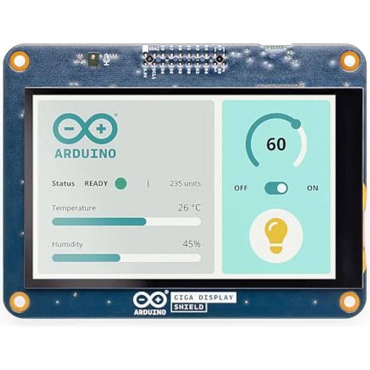 Arduino GIGA Display Shield, Touchscreen-Monitor 10.1 cm (3.97 Zoll) mit 800 x 480 Pixel, digitalem Mikrofon und 6-Achsen-IMU – Bild 2