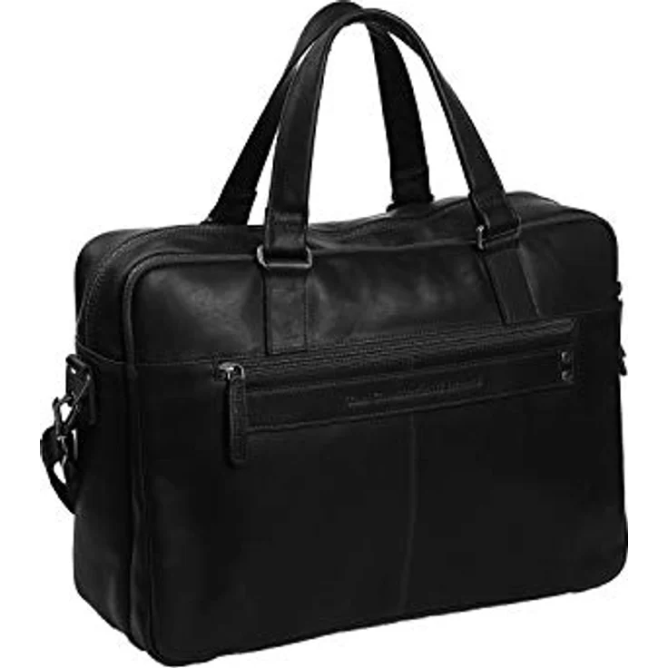 The Chesterfield Brand Wax Pull Up Aktentasche, 100% Leder mit Laptopfach für Geräte bis 43 cm, schwarz – Bild 7