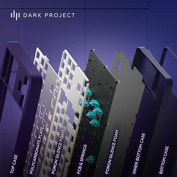 Dark Project ALU87B Celestial, Mechanische Gaming-Tastatur mit ISO Multi-Layout, Hot-Swap, G3MS Voidstone gefetteten Schaltern, gefetteten Stabilisatoren, Flex Gasket Mount, Aluminium, TKL 80%, RGB – Bild 5