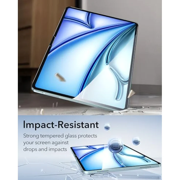ESR Panzerglas für iPad Air 11 Zoll M3/M2 (7./6. Generation, 2025/2024) – 2er Pack, 9H Härte, kratzfest, blasenfrei, HD-Klarheit, kompatibel mit Pencil (USB-C)/Pro – Bild 5