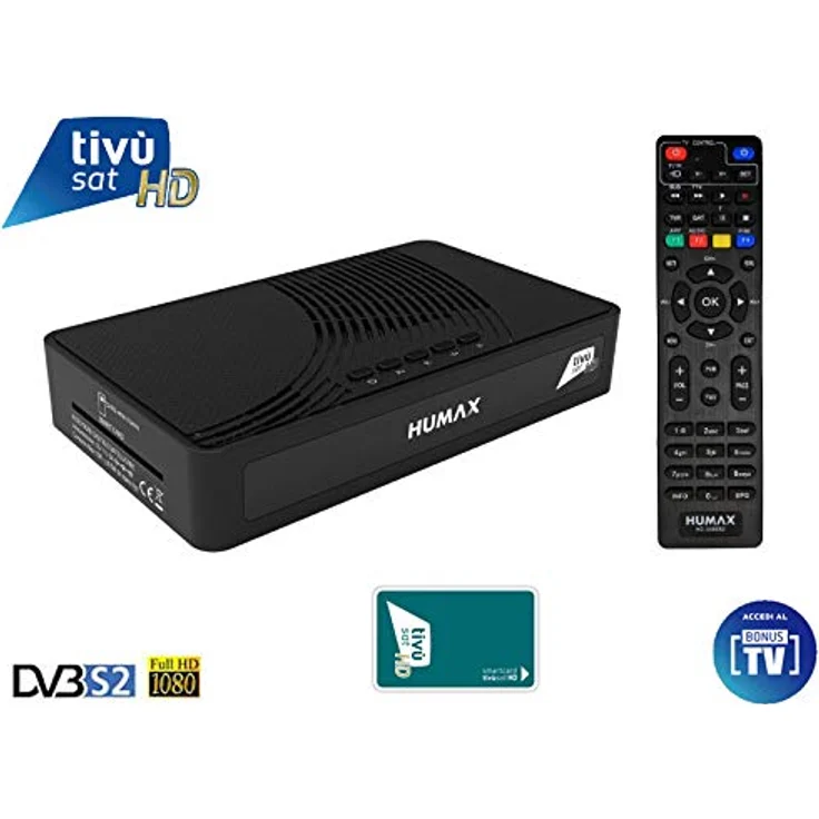HUMAX Satelliten-Receiver DVB-S2 Tivumax LT HD-3800S2 mit HD-Tivusat-Karte, SCR und DCSS, 50 HD-Kanäle, Ethernet-Kabel, schwarz – Bild 2