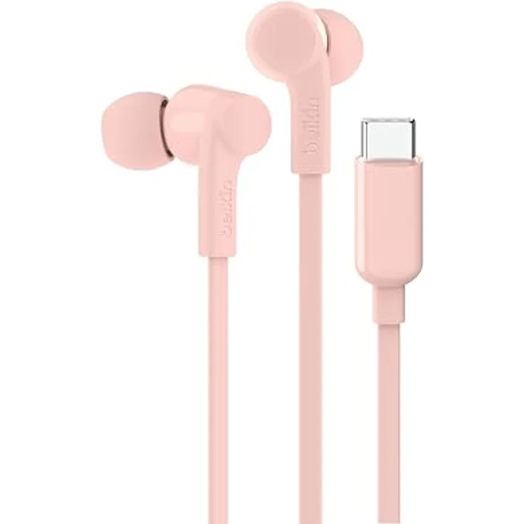 Belkin SoundForm Kopfhörer mit Kabel, In Ear Kopfhörer mit Mikrofon und USB‑C-Stecker für iPhone 16/15, iPad Mini, Galaxy S24, Android- und andere Geräte mit USB-C-Anschluss – Rosa – Bild 1