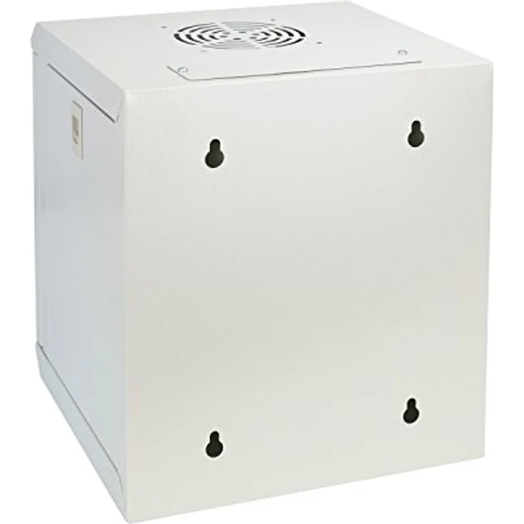 HMF 63306-07 Serverschrank 10 Zoll, 6 HE, Netzwerkschrank mit Sicherheitsglastür, lichtgrau, 31,2 x 30 x 35 cm, voll montiert – Bild 4