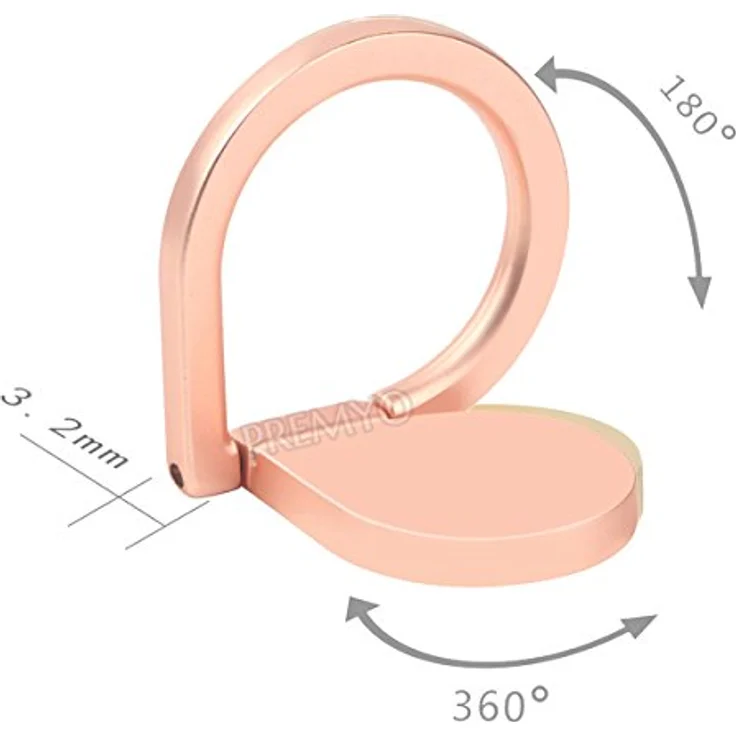 PREMYO Handy Fingerhalter mit 360° Drehfunktion in Roségold. Handy Ring für eine komfortable Einhandbedienung. Handy Halterung Finger für alle iPhone und Samsung Modelle – Bild 6