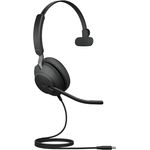 Jabra Evolve2 40 SE Mono-Headset - USB-C-Kabel, Geräuschunterdrückung, 3-Mikrofon-Technologie - Schwarz