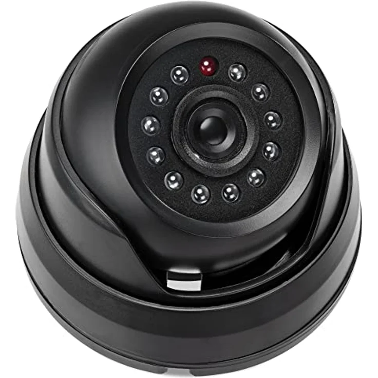 kwmobile Dummy Kamera für Deckenunterbau - mit LED Licht - Dome Überwachungskamera Attrappe - täuschend echte Fake Security Camera in Schwarz – Bild 5