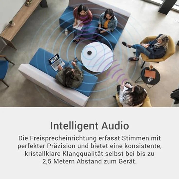 Dell SL525 Freisprecheinrichtung, Bluetooth-Lautsprecher mit 4-MEMS-Mikrofonen, Echo- und Rauschunterdrückung, schwarz – Bild 3