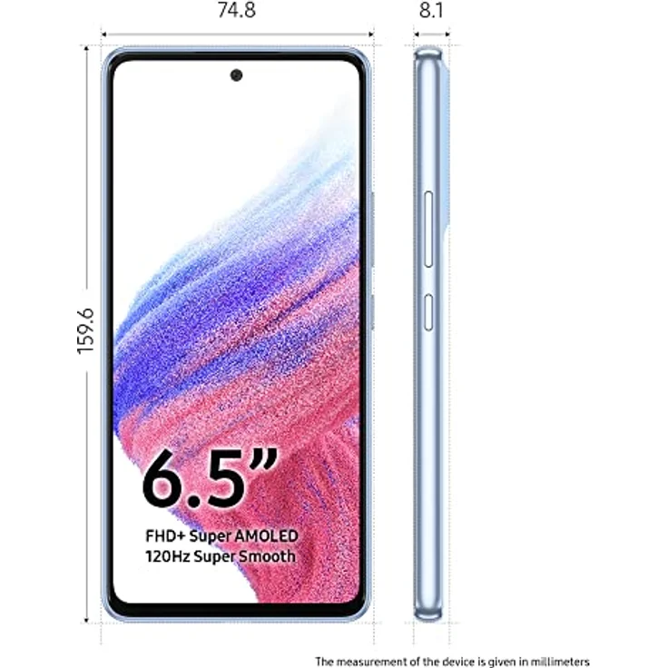 Samsung Galaxy A53 5G Smartphone Dual-SIM Android Handy 6 GB RAM 128 GB Speicher Awesome Blue + 30 Monate Garantie – Bild 4