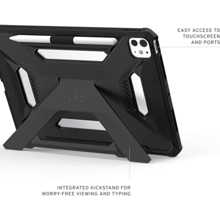 URBAN ARMOR GEAR Scout Plus Case für Apple iPad Pro 11 (M5-2025, M4-2024), schwarz, mit Apple Pencil Halterung und praktischer Standfunktion, militärtauglicher Schutz – Bild 5