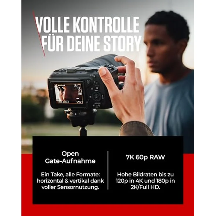 Canon EOS R6 V, Spiegellose Vollformatkamera mit 7K RAW Video, Bildstabilisator & Open Gate Recording für Vlogger, kompakt für Reisen, kompatibel mit RF-Objektiven – Bild 4