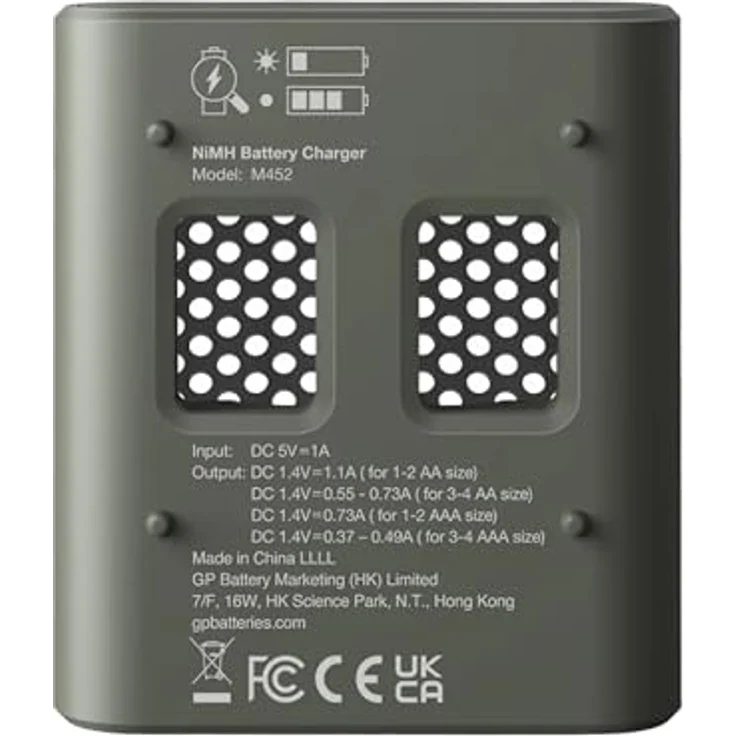 GP M452 USB-Schnellladegerät Set mit 4 x 2600 AA Stiftbatterien - Intelligentes Ladegerät in eleganter Hülle – Bild 4