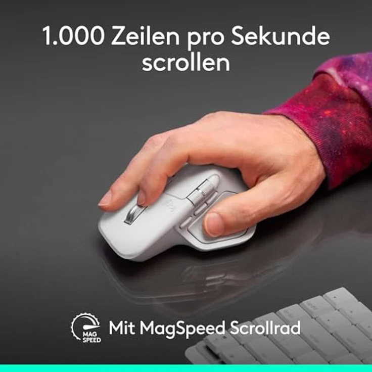 Logitech MX Master 4 for Mac, ergonomische Bluetooth-Maus mit haptischem Feedback, MagSpeed-Scrolling, USB-C-Aufladung, Space-Schwarz – Bild 4