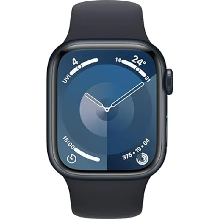 Apple Watch Series 9 GPS, 41 mm Aluminiumgehäuse Mitternacht, Sportarmband Mitternacht – S/M – Bild 2