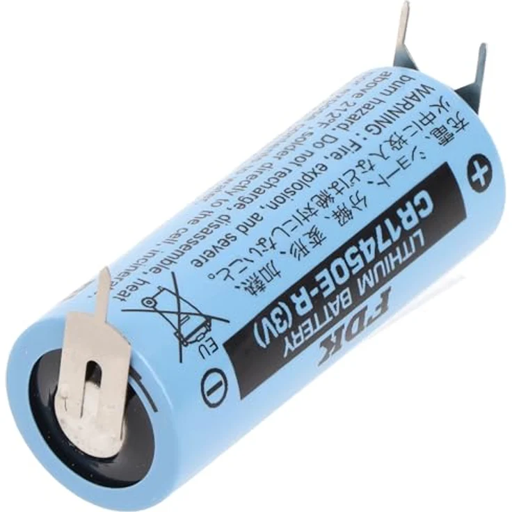 FDK Sanyo Lithium Batterie CR17450E-R, 3V, 2400mAh, Hochstrom Rundzelle mit Printkontakten, 3er Pack – Bild 3