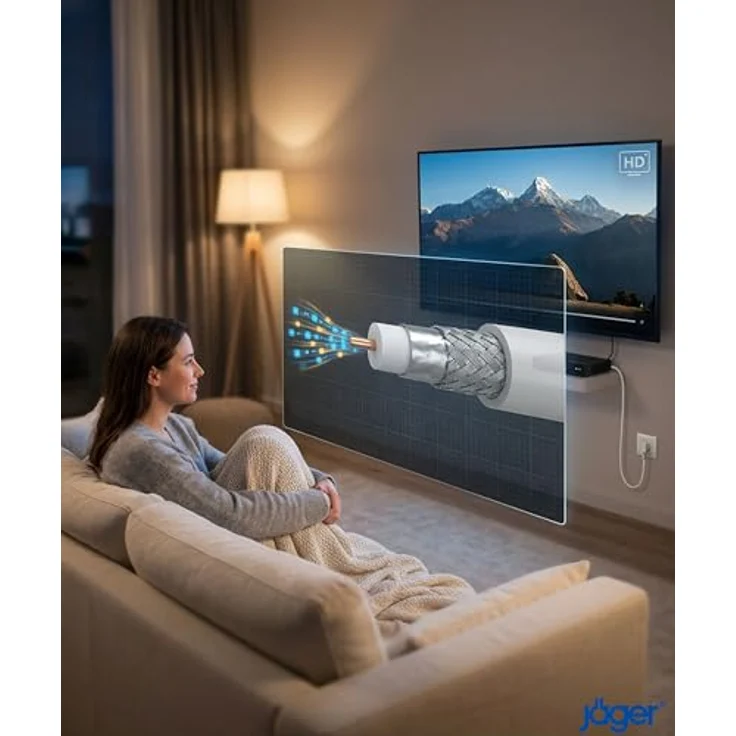 Jäger Direkt 319.720.500 Koaxialkabel 75Ω, 90 dB, 500m Rolle für TV-, SAT- und Antennensignale – Bild 6