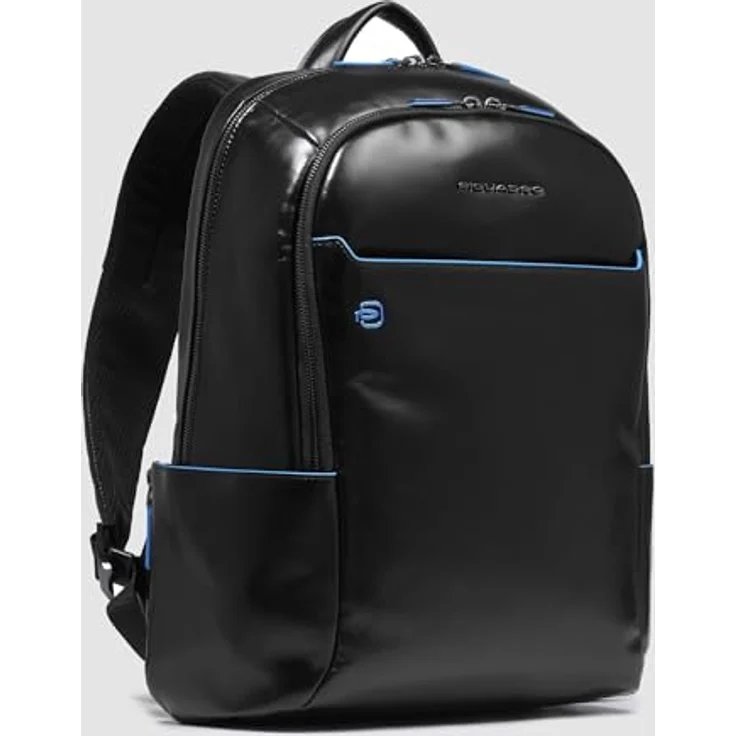 Piquadro Blue Square Rucksack aus Leder, 39 cm mit Laptopfach, schwarz – Bild 2