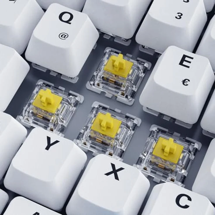 Sharkoon Skiller SGK50 S3 PBT Weiß, RGB Gaming Keyboard, Gateron G PRO 3.0 Yellow, 75% Layout – Bild 3