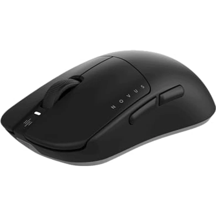 Dark Project Novus Wireless Gaming-Maus, ultraleicht mit 51g, PixArt PAW3395, 26K DPI, 2K Hz Abtastrate, 6 programmierbare Tasten, bis zu 70 Stunden Akkulaufzeit, Schwarz/Grau – Bild 1