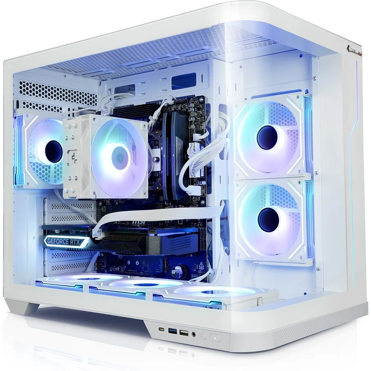 kiebel.de Gaming PC Panorama Curve V, AMD Ryzen 7 5700X, 32GB DDR4, AMD Radeon RX 7600 8GB, 1TB SSD, WLAN, Windows 11, weiß