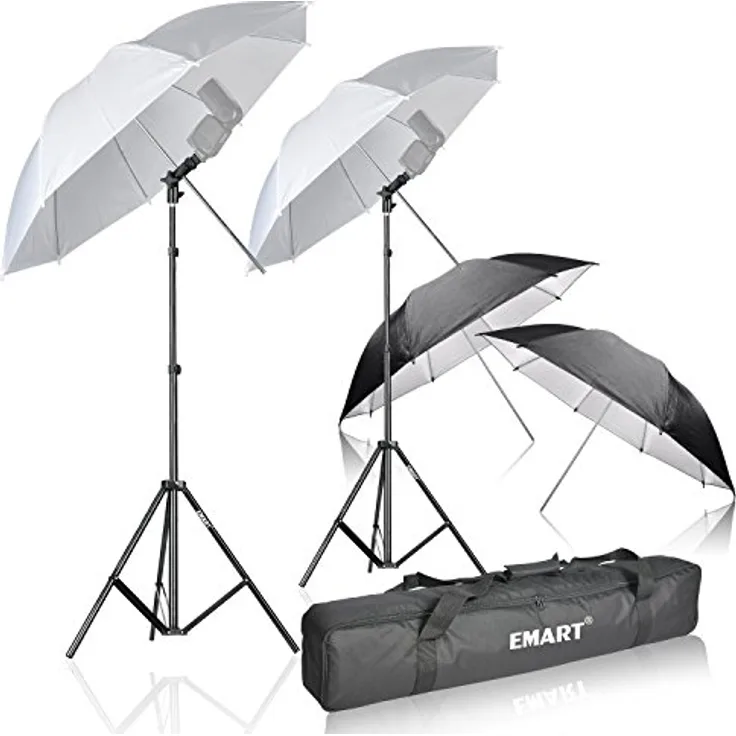 Emart Fotostudio Double Off Kamera Blitzlichtschirm Kit Shoemount E-Type Halterungen für Fotografie