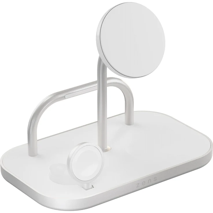 Zens 4-in-1 Wireless Charger (65 W), Lade-Hub in Weiss für Smartphone, Apple Watch und AirPods mit 60 W USB-C-Anschluss