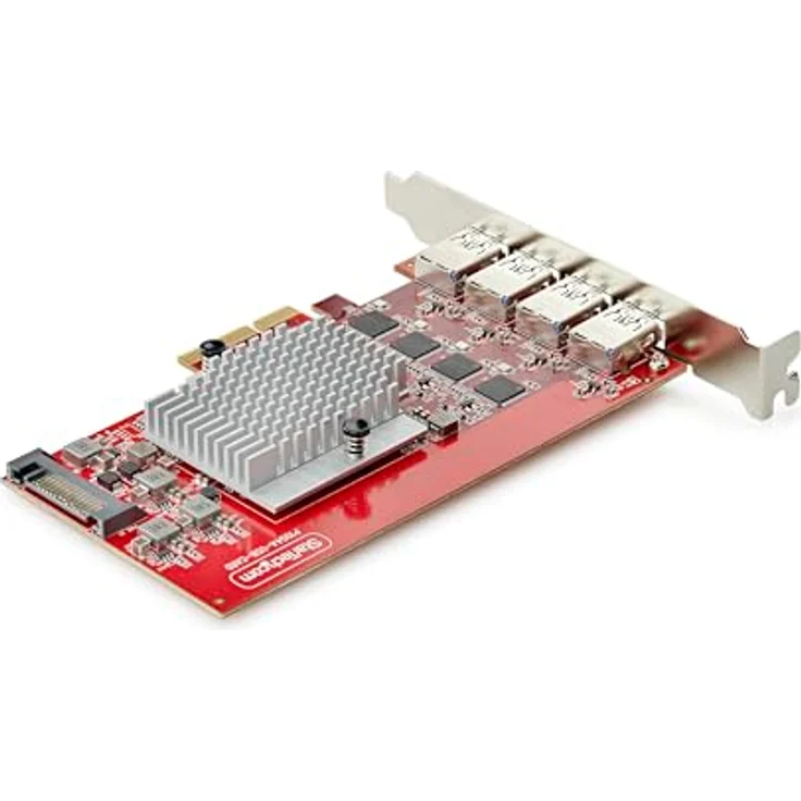 StarTech 4-Port USB-A 10Gbps PCIe Karte, PCI Express 3.0 Erweiterungskarte mit 4 unabhängigen USB 3.2 Controllern und SATA Zusatzstromversorgung – Bild 2