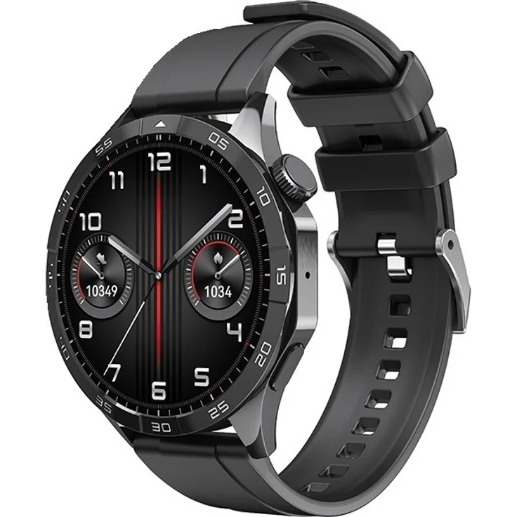XO Watch 4 Herren-Smartwatch, 1,43" AMOLED-Display, 7 Tage Akkulaufzeit, IP68 wasserdicht, magnetische Aufladung, schwarz